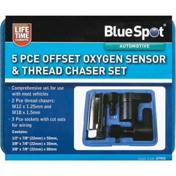 07935 5 Piece Oxygen Sensor & Thread Chaser Set - Bluespot