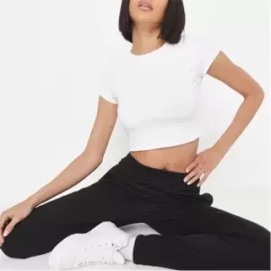 Missguided Cap Sleeve Cropped Fitted T Shirt - White