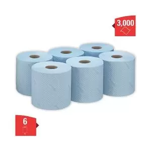 Wypall L10 Wiper Roll Control Centrefeed Blue Pack of 6 7407 KC05366