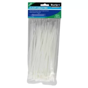 100 Piece 4.8MM X 200MM White Cable Ties