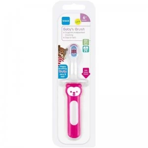 Mam Pink Baby's Brush With Safety Shield 6+ Months
