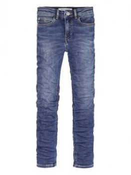 Calvin Klein Jeans Girls Skinny High Rise Jeans - Blue, Size Age: 8 Years, Women