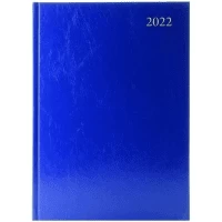 Condiary A5 2 Days Per Page Desk Diary 2022 - Blue