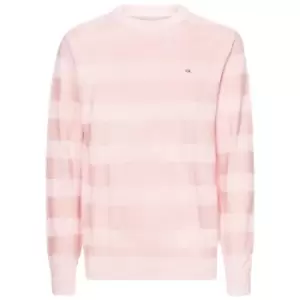 Calvin Klein Menswear Stripe Logo Chest Sweater - Pink