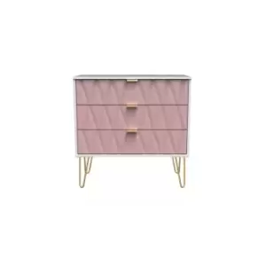 Welcome Furniture Copenhagagen 3 Drawer Chest - Kobe Pink and White