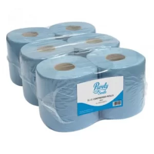 Purely Smile Centrefeed Roll 2Ply Blue PK6 PS1214