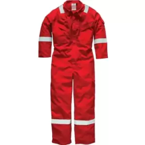 Dickies FR5402 Pyrovatex Coverall 350GSM Red 40"R - Red