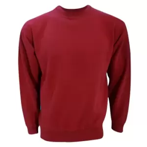 UCC 50/50 Unisex Plain Set-In Sweatshirt Top (L) (Burgundy)