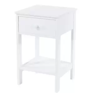 Sipla 1 Drawer Petite Bedside - White