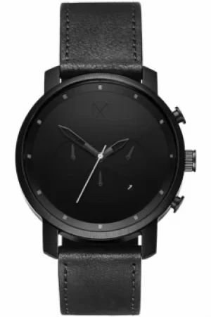 MVMT Black Leather Chrono Watch MC01BL