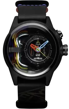Electricianz Watch Nylon Carbon Z Nato 42mm Black Leather