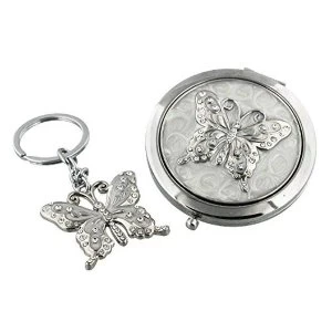 Sophia Compact & Keyring Set - Butterfly