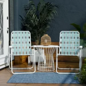 Novogratz Priscilla Folding Garden Patio Dining Chairs 4 Pack Aqua Haze Blue