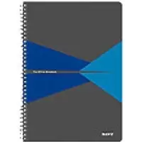 LEITZ Office Wirebound Notebook A4 Ruled Cardboard Blue Perforated Pack of 5
