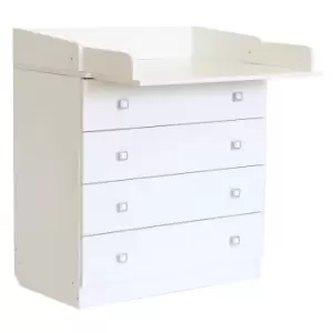 Kidsaw - Kudl Kids 4 Drawer Unit 1580 With Changing Board and Storage - White
