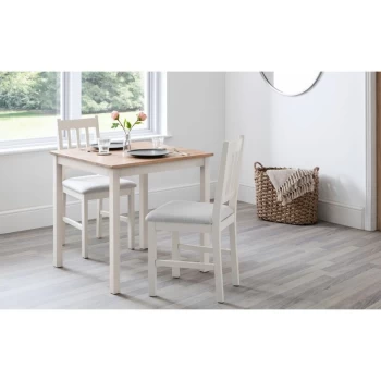 Dining Set - Coxmoor White & Oak Square Table & 2 Chairs - Julian Bowen