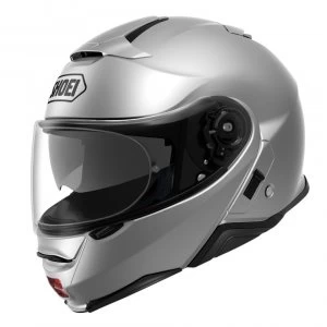 (L) Shoei Neotec 2 Plain Light Motorcycle Helmet Silver
