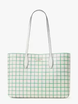 All Day Tennis Check Large Tote - Cream - One Size