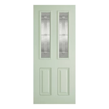 LPD Malton Victorian Fully Finished Light Green Composite Glazed with Obscure Glazing External Front Door - 1981mm x 838mm (78 inch x 33 inch) LPD Doo