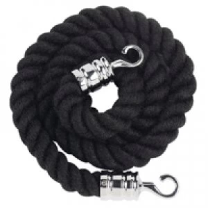 Albion Black Rope 25x1500mm With Chrome Hooks VERRS-CLRP-CHBL