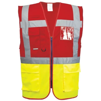 C276YREXXXL - sz 3XL Paris Executive Vest - Yellow/Red - Portwest