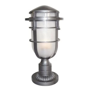 1 Light Outdoor Pedestal Light Hematite IP44, E27