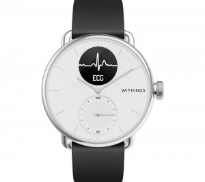 WITHINGS ScanWatch Hybrid Smartwatch - White & Black, 38 mm, White