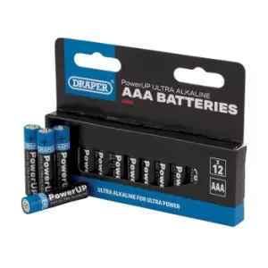 Draper PowerUP 03968 Ultra Alkaline AAA Batteries (Pack of 12)