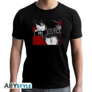 Death Note - I Am Justice Mens X-Large T-Shirt - Black