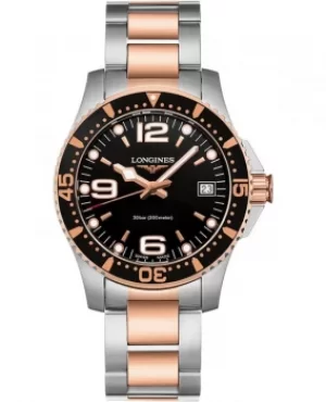 Longines HydroConquest Quartz Black Dial Stainless Steel and Rose Gold Womens Watch L3.340.3.58.7 L3.340.3.58.7