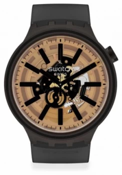 Swatch DARK TASTE Big Bold Black Silicone Strap Watch