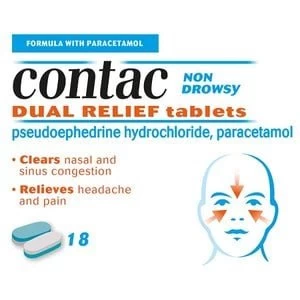 Contac Dual Nose and Sinus Relief Tablets 18s