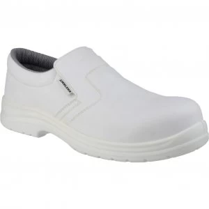 Amblers Safety FS510 Metal-Free Water-Resistant Slip On Safety Shoe White Size 4