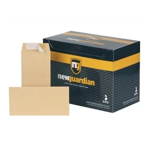 New Guardian DL 130gm2 Heavyweight Pocket Peel and Seal Envelopes Manilla Pack of 500 Envelopes