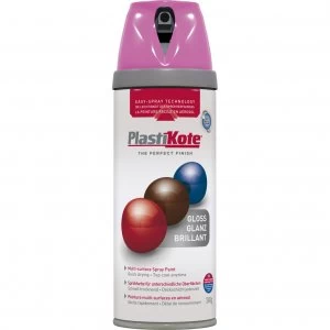 Plastikote Premium Gloss Aerosol Spray Paint Pink Burst 400ml