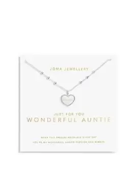 Joma Jewellery MY MOMENTS JUST FOR YOU WONDERFUL AUNTIE NECKLACE, Silver, Women