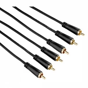 Hama Audio/Video Cable 3 RCA plugs - 3 RCA Plugs Gold-plated 5m