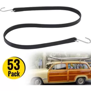 Rubber Bungee Cords, 53 Pack 41' Long, Weatherproof Natural Rubber Tie Down Straps with Crimped s Hooks, Heavy Duty Outdoor Tarp Straps for Securing
