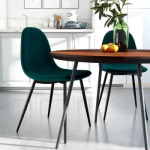 Dorel Calvin Dining Chairs- Set of 2- Green Velvet