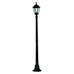 1 Light Outdoor Lamp Post Black with Clear Glass Diffuser IP44, E27