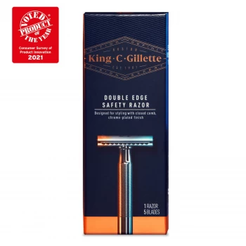 King C. Gillette Mens Double Edge Safety Razor - 5 Blades