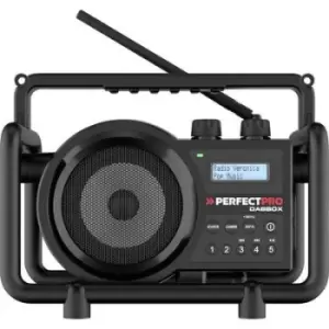 PerfectPro DABBOX Workplace radio DAB+, FM AUX, Bluetooth, DAB+, FM shockproof Black