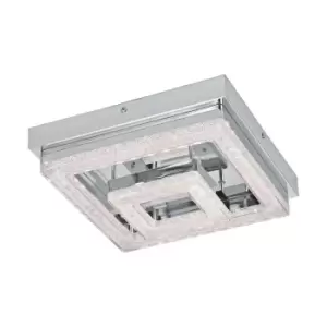 Eglo Fradelo Square Chrome and Crystal Ceiling Light Large