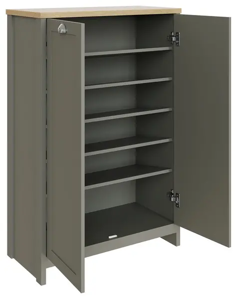 GFW GFW Lancaster 2 Door Shoe Storage Cabinet - Grey