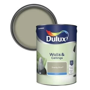 Dulux Walls & Ceilings Overtly Olive Matt Emulsion Paint 5L