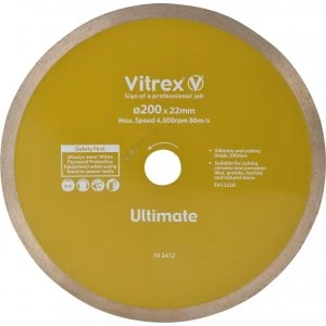 Vitrex Ultimate Diamond Blade For Wet Bridge Tile Saw 200mm
