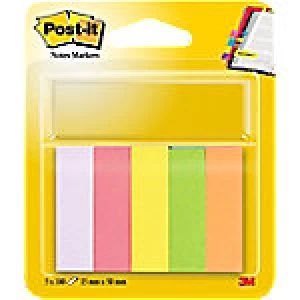 Post-it Index Flags Assorted Colour 15 x 50 mm 5 pads of 100 Strips