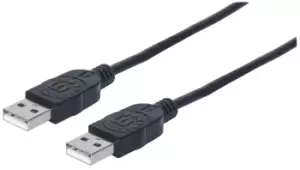 Manhattan USB-A to USB-A Cable, 3m, Male to Male, Black, 480 Mbps...