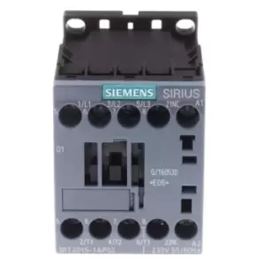 Siemens SIRIUS Innovation 3RT2 3 Pole Contactor - 7 A, 230 V ac Coil, 3NO, 3 kW