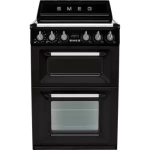 Smeg Victoria TR62IBL2 60cm Electric Cooker with Induction Hob - Black - A/A Rated